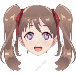 Charming Character with Ponytails and Sparkling Eyes