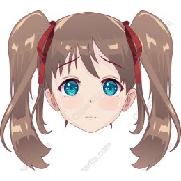 Cute Anime Girl with Tearful Eyes