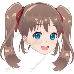 Cheerful Girl with Pigtails