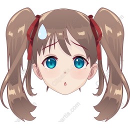 Adorable Character with Pigtails and Blue Eyes
