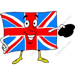 Cheerful British Flag Character