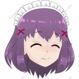 Cheerful Purple Haired Character