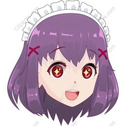 Cute Anime Character with Purple Hair and Headband