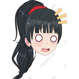 Surprised Anime Girl Character Head
