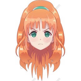 Anime Girl - Orange Hair & Green Eyes