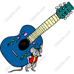 Whimsical Mouse with Guitar