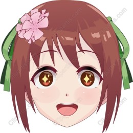 Cheerful Character with Flower Accessory