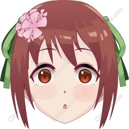 Cute Anime Girl with Flower Accent
