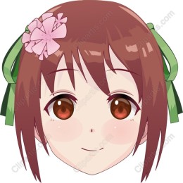 Charming Anime Girl with Flower Accessory