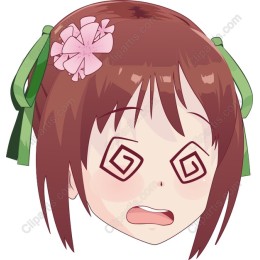 Surprised Anime Character with Spiral Eyes