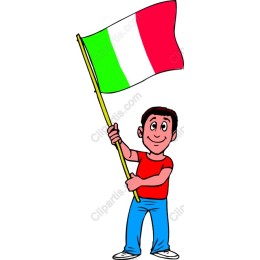 Italian Flag Waving Character
