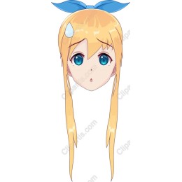 Anime Blonde Character with Blue Bow