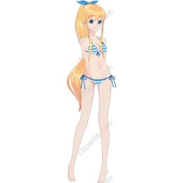 Stylish Character in Striped Bikini