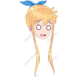 Anime Character with Long Blonde Hair and Blue Ribbon
