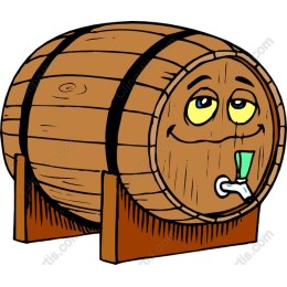 Cheerful Smiling Wooden Barrel