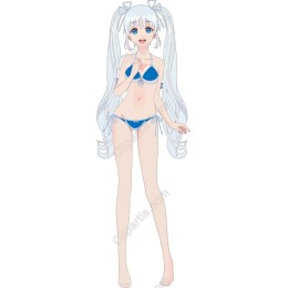 Cheerful Blue Bikini Character