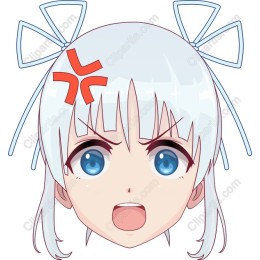 Expressive Anime Girl with Anger Mark