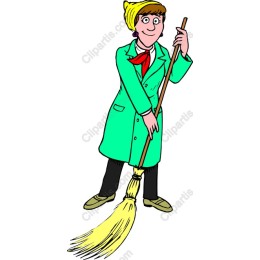 Cheerful Cleaning Woman