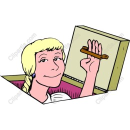 Cheerful Woman Emerging from Box