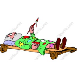 Vibrant Artist on a Bed - Playful