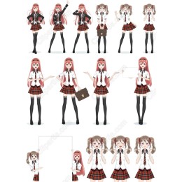 Anime Schoolgirl Set - 12 Unique