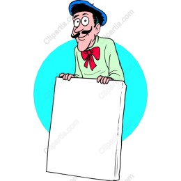 Cheerful Artist with Canvas