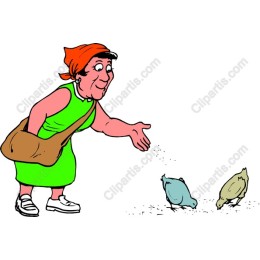 Cheerful Woman Feeding Chickens