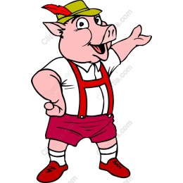 Whimsical Pig Character