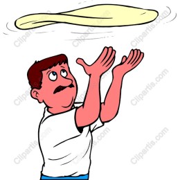 Playful Chef Tossing Pizza Dough