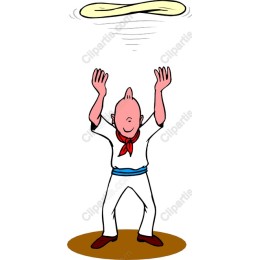 Whimsical Baker Tossing Dough