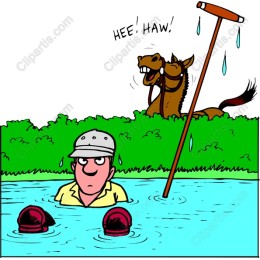 Whimsical Laughter: Humorous of a Man and Horse