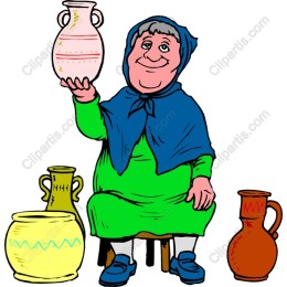 Traditional Pottery of a Cheerful Woman