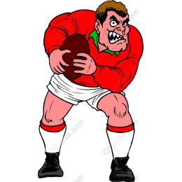 Aggressive Rugby Player