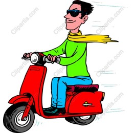 Cheerful Scooter Rider