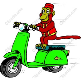 Playful Monkey on Scooter