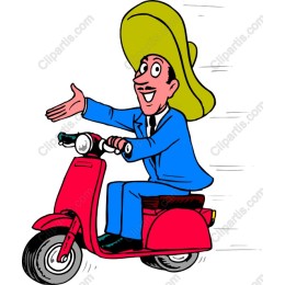 Cheerful Scooter Rider