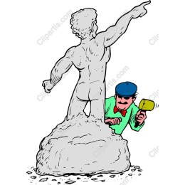 Humorous Artist Sculpting