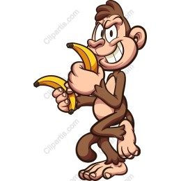 Playful Monkey with Bananas