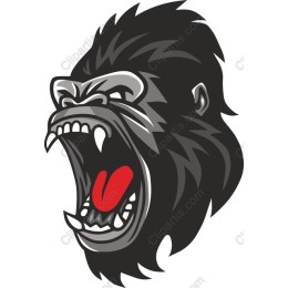 Fierce Roaring Gorilla Head