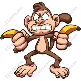 Energetic Monkey with Bananas