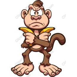 Grumpy Monkey with Bananas