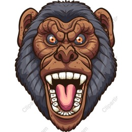 Fierce Gorilla Head