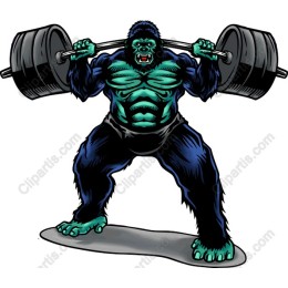 Muscular Gorilla Weightlifting