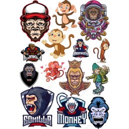 Monkey Bundle - 12 Unique Cliparts