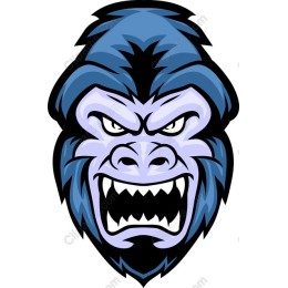 Fierce Blue Gorilla Head
