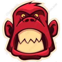 Fierce Red Gorilla Head