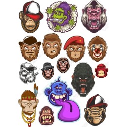 Gorilla Clipart Set