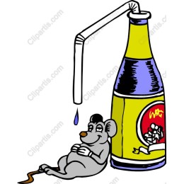 Playful Mouse with Soda Bottle