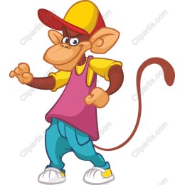 Playful Cartoon Monkey