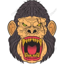 Fierce Roaring Gorilla Head